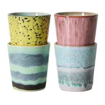 HKliving Koffiekopje 70's Ceramics Artistic 4 stuks 0.23 L