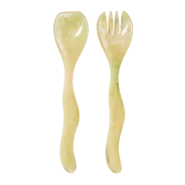 HKliving Saladebestek 70's Ceramics Mist Green 2 stuks 29 x 6.5 cm