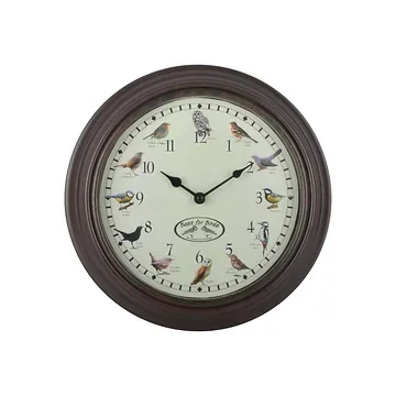 Esschert Design Klok met vogelgeluiden