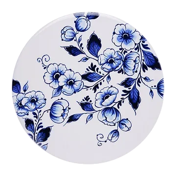Heinen Delfts Blauw Pannenonderzetter Bloemen 18 cm