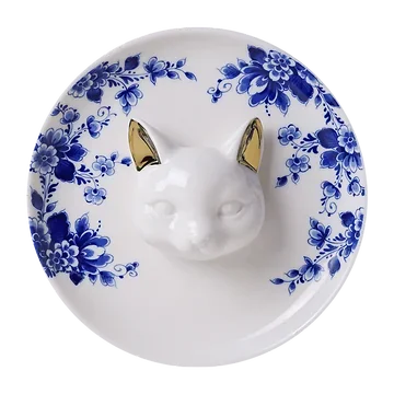 Heinen Delfts Blauw Wandbord 3D Kat 20 cm