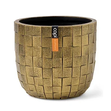 Capi Europe Bloempot Blocks Zwart Goud 24 x 21 cm