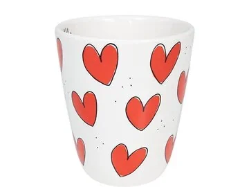 Blond Amsterdam Mok Even Bijkletsen Mok Red Hearts 0.35 L