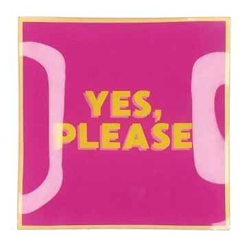 Daan Kromhout Design Bord Vierkant Yes, Please 18 x 18 x 2 cm