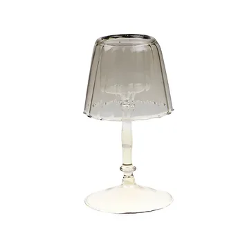 Glazen lamp lichtgrijs 8 x 16 cm