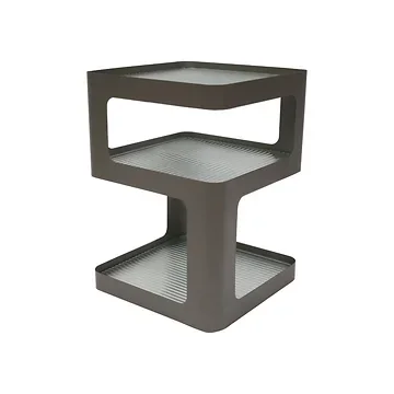 De Bosrand Bijzettafel Glas Grijs 35 x 35 x 49 cm