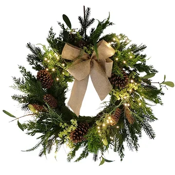 Deco krans verlicht pinecone 60 cm