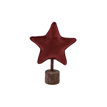 Velours Bordeaus Ster op Stam 32 cm