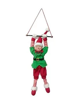 Kerstelf hangend bewegende animatiepop 65 cm