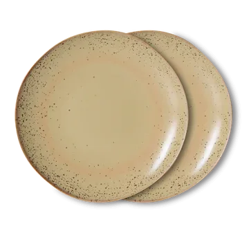 HKliving Desertbord 70's Ceramics Grit 2 stuks 17.5 cm