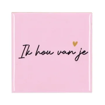 Daan Kromhout Design Tegel Ik Hou Van Je Pink 10 x 10 cm