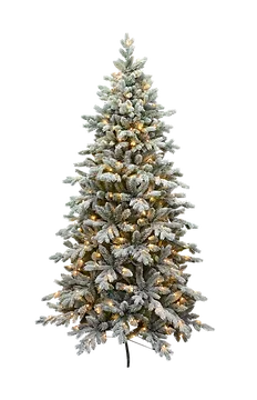 Evergreen kunstkerstboom Janga sneeuw met verlichting 210 x 134 cm