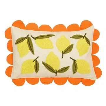 Mica Decorations Sierkussen Citroen Off White 65 x 45 x 10 cm