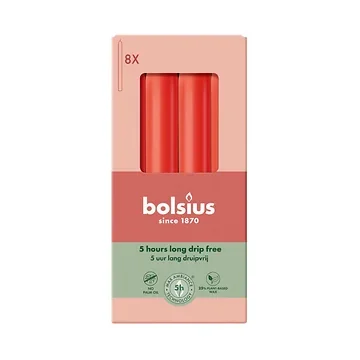 Bolsius Dinerkaarsen Delicaat Rood 2 x 17 cm