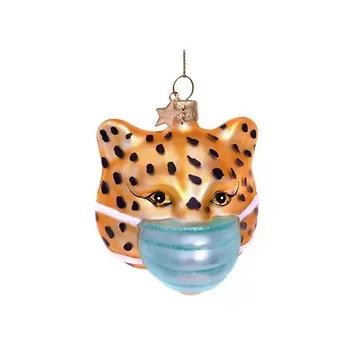 Vondels Kersthanger Panter met mondkapje 7.5 cm
