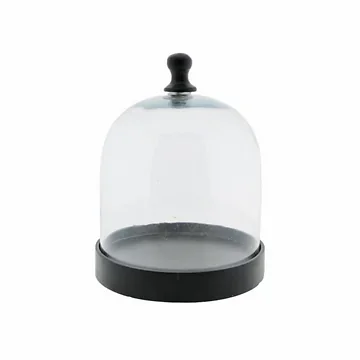 Home Society glazen stolp allure zwart 21 x 16.5 cm