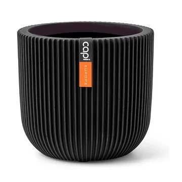 Capi Europe Pot bol Groove zwart 17 x 17 x 15 cm