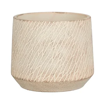 Mica Decorations Bloempot Camino Rond Taupe 20.5 x 23.5 cm