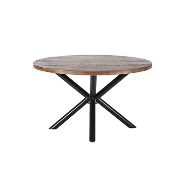 Eleonora Eettafel Rond Met Kruispoot Naturel 130 x 130 x 76 cm