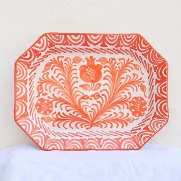 Lenta Living Serveerschaal Granada Pomegranate Oranje 33 x 25 x 4 cm