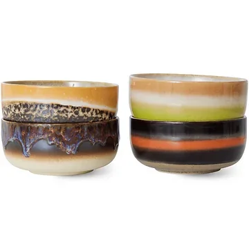 HKliving Desertkom 70's Ceramics Humus 4 stuks 12.5 cm