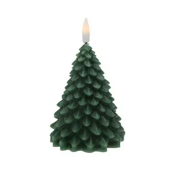 LED-kaars Kerstboom donker groen 11 cm