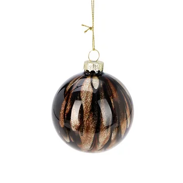 Christmas Decoration Kerstbal glas bruin 8 cm