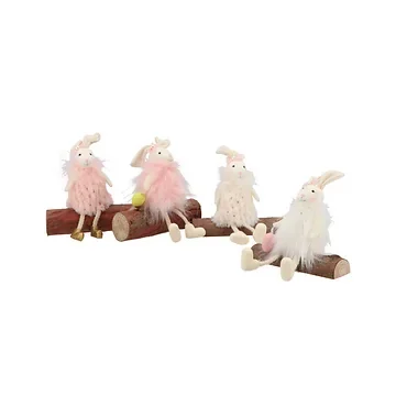 Easter Fluffy Bunny White/Pink