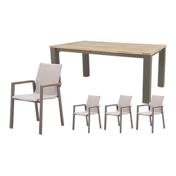 Royal Seasons Diningset 4-zits Solare Espresso