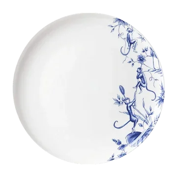Heinen Delfts Blauw Dinerbord Aapjes Slinger
