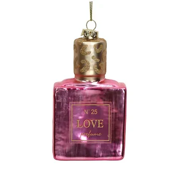 Kersthanger Parfum Glazen Roze 11.4 cm