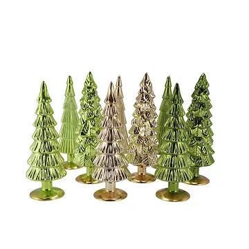 Twinkle Forest Green Glass Tree Metallic Ass 9x30cm