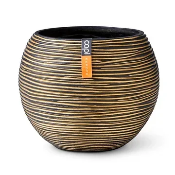 Capi Europe Bloempot Rib Zwart Goud 22 x 18 cm