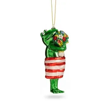 De ballen uit kerstornament Kikker 15 cm