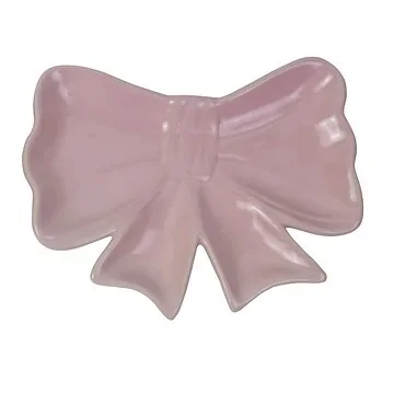 Schaaltje strik pink 21 x 16.5 cm
