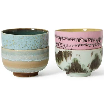 Hkliving Noodlekom 70's Ceramics Dada 4 stuks 13.5 cm