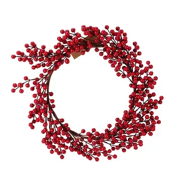 Kerstkrans met bessen rood 50 cm