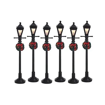 Lemax Gas lantern street lamp 6 stuks 4.5v