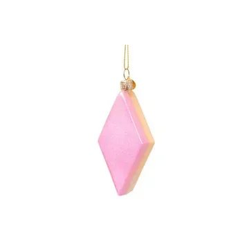 Vondels Kersthanger roze/geel spekje 9 cm
