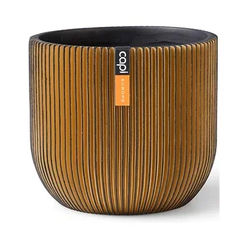Capi Europe Pot bol Groove zwart goud 17 x 17 x 15 cm