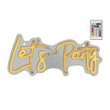 Lumineo LED Neon Wandlamp Let's Party Colour 41 x 18 cm