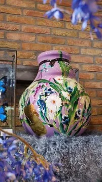 Kunst van Sharon DE Vaas Paars