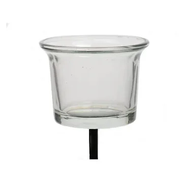 Decoris waxinelichthouder met pin transparant 6 x 10 cm