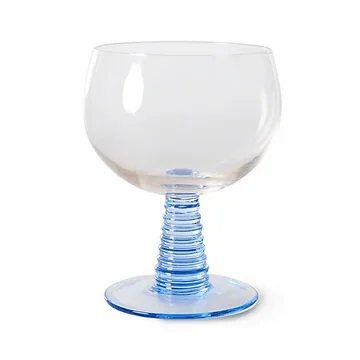 Hkliving Wijnglas Swirl Laag Blauw 0.35 L