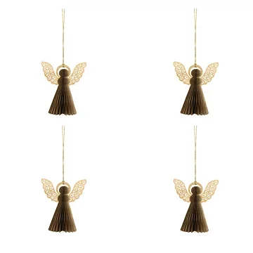 Papieren Engel 12 cm Goud 4 stuks