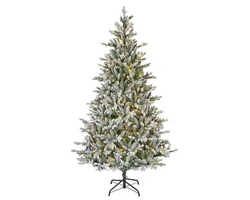 Everlands kunstkerstboom Allison sneeuw met verlichting 210 x 127 cm