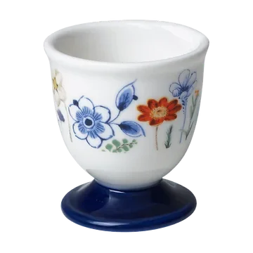 Heinen Delfts Blauw Eierdop Wildbloemen Set van 2