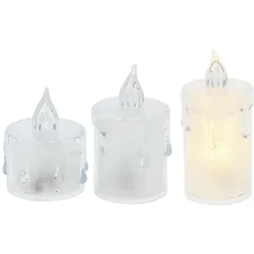 LED waxinelicht transparant set van 3