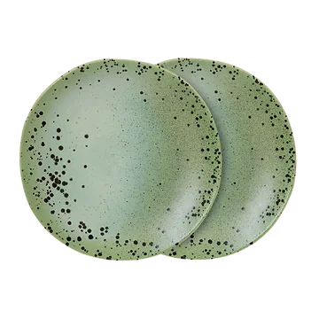 HKliving Ontbijtbord 70's Ceramics Fleck 2 stuks 22 cm