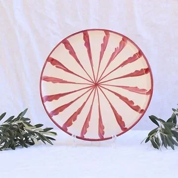 Lenta Living Dinerbord Granada Streep Bordeaux 28 cm